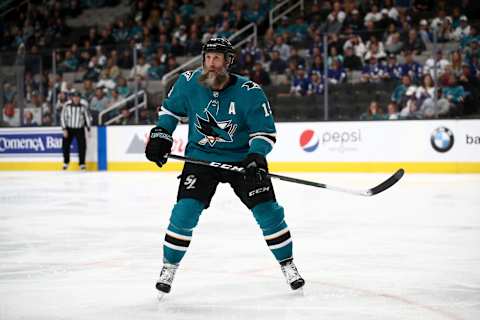 Joe Thornton #19 of the San Jose Sharks. (Photo by Ezra Shaw/Getty Images)