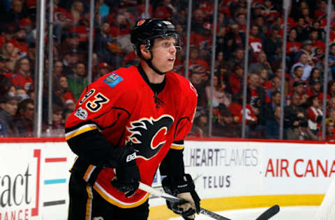 CALGARY, AB – MARCH 27: Sam Bennett #93 of the Calgary Flames. (Photo by Gerry Thomas/NHLI via Getty Images