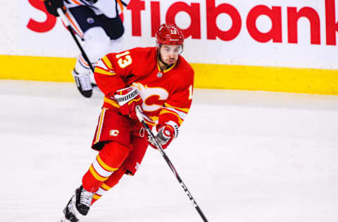 Johnny Gaudreau #13 of the Calgary Flames. (Photo by Derek Leung/Getty Images)