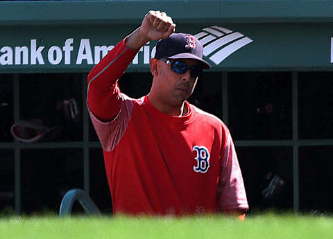 BOSTON, MA – SEPTEMBER 29: Boston Red Sox manager Alex Cora (20). The Boston Red Sox host the New York Yankees in Game 2 of a three game series at Fenway Park in Boston, MA on Sept. 29, 2018. (Photo by Barry Chin/The Boston Globe via Getty Images)