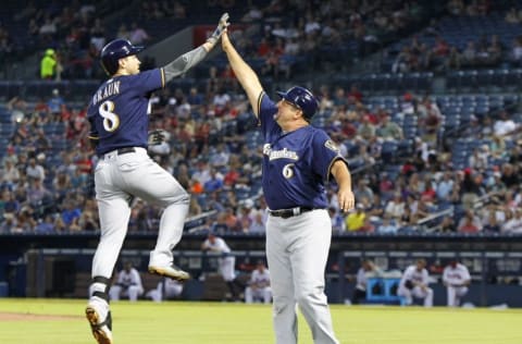 May 26, 2016; Atlanta, GA, USA; Milwaukee Brewers left fielder 