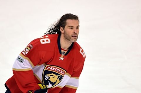 NHL Power Rankings: Florida Panthers right wing Jaromir Jagr (68) warms up before a game against Winnipeg Jets at BB&T Center. Mandatory Credit: Steve Mitchell-USA TODAY Sports