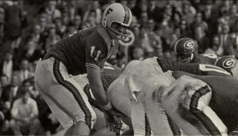 Steve Spurrier playing quarterback for the University of Florida in 1966, the year he won the Heisman Trophy.