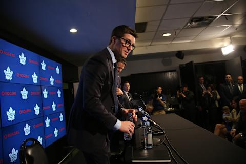 TORONTO, ON-Toronto-DUBAS.The Maple Leafs announced today the promotion of Kyle Dubas to General Manager. Brendan Shanahan was on hand for the announcement..October 30, 2012. (Rene Johnston/Toronto Star via Getty Images)