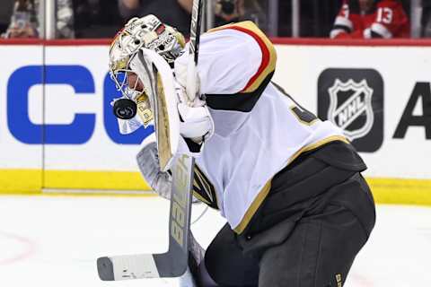 Vegas Golden Knights goaltender Logan Thompson (36): Ed Mulholland-USA TODAY Sports