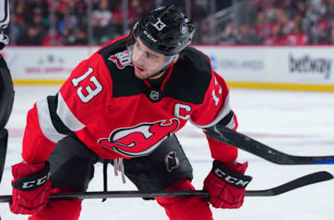 Nico Hischier #13, New Jersey Devils (Photo by Mitchell Leff/Getty Images)