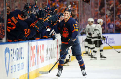 Jesse Puljujarvi #13, Edmonton Oilers (Photo by Codie McLachlan/Getty Images)