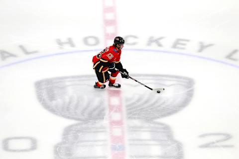 Johnny Gaudreau #13 of the Calgary Flames (Photo by Jeff Vinnick/Getty Images)