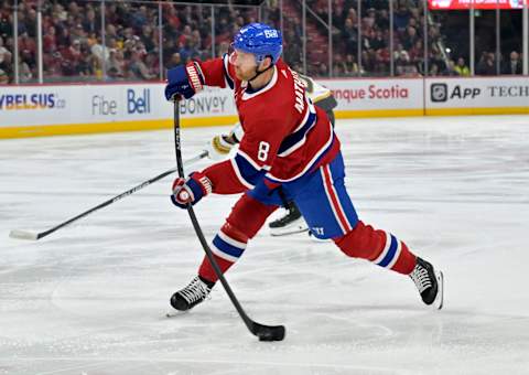 Nov 16, 2023; Montreal, Quebec, CAN; Montreal Canadiens defenseman Mike Matheson Credit: Eric Bolte-USA TODAY Sports