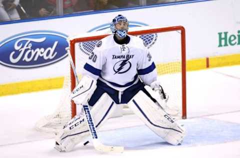 NHL Trade Rumors: Tampa Bay Lightning goalie Ben Bishop (30) reacts after giving up the game winning goal to Florida Panthers right wing Reilly Smith (not pictured) in the third period at BB&T Center. The Panthers won 3-1. Mandatory Credit: Robert Mayer-USA TODAY Sports