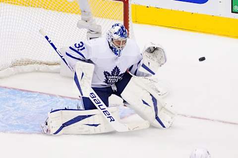 TORONTO, ONTARIO – AUGUST 07: Frederik Andersen #31 of the Toronto Maple Leafs  . (Photo by Andre Ringuette/Freestyle Photo/Getty Images)