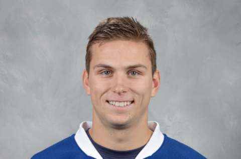 TORONTO, ON – SEPTEMBER 22: Kerby Rychel of the Toronto Maple Leafs poses for his official headshot for the 2016-2017 season on September 22, 2016 at the MasterCard Centre, Toronto, Ontario, Canada. (Photo by Jonathan Bielaski /NHLI via Getty Images)