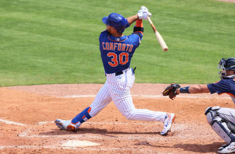 New York Mets outfielder Michael Conforto (Photo by Mark Brown/Getty Images)