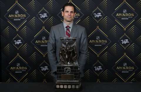 LAS VEGAS, NEVADA – JUNE 19: General Manager Don Sweeney of the Boston Bruins poses with the General Manager of the Year Award during the 2019 NHL Awards at the Mandalay Bay Events Center on June 19, 2019 in Las Vegas, Nevada. (Photo by Bruce Bennett/Getty Images)