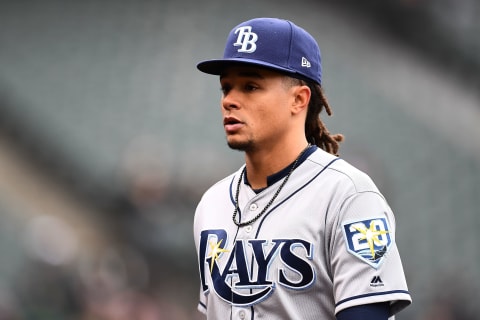 CHICAGO, IL – APRIL 09: Chris Archer #22 of the Tampa Bay Rays walks to the dugout during a game against the Chicago White Sox at Guaranteed Rate Field on April 9, 2018 in Chicago, Illinois. (Photo by Stacy Revere/Getty Images)