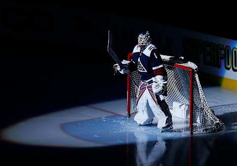 DENVER, CO – JANUARY 12: Colorado Avalanche goalie, Semyon Varlamov (1) stands in goal at the beginning of a regular season NHL game between the Colorado Avalanche and the visiting Anaheim Ducks on January 12, 2017, at the Pepsi Center in Denver, CO. (Photo by Russell Lansford/Icon Sportswire via Getty Images)