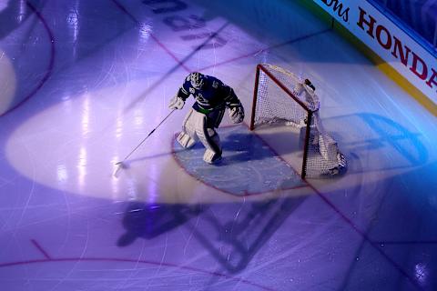 Jacob Markstrom #25 of the Vancouver Canucks. (Photo by Bruce Bennett/Getty Images)