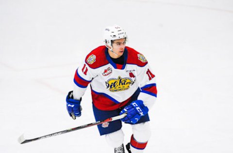 Dylan Guenther #11 of the Edmonton Oil Kings (Photo by Derek Leung/Getty Images)