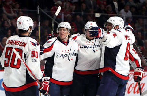 NHL Power Rankings: Washington Capitals center Nicklas Backstrom (19) celebrates his goal against Montreal Canadiens with teammates during the third period at Bell Centre. Mandatory Credit: Jean-Yves Ahern-USA TODAY Sports