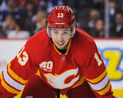 Johnny Gaudreau #13 of the Calgary Flames. (Photo by Derek Leung/Getty Images)