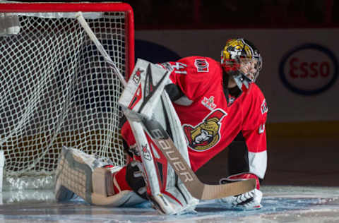 NHL Power Rankings: Ottawa Senators goalie Craig Anderson (41) is introduced prior to the start of game against the Buffalo Sabres at the Canadian Tire Centre. The Sabres defeated the Senators 3-2. Mandatory Credit: Marc DesRosiers-USA TODAY Sports