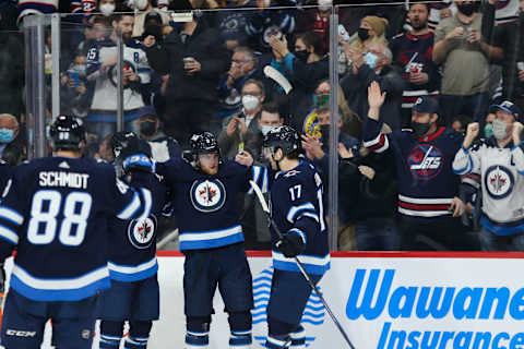 Winnipeg Jets, Andrew Copp (9). Mandatory Credit: Terrence Lee-USA TODAY Sports