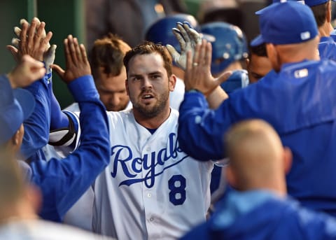 Mike Moustakas is a member of the Kansas City Royals trade block