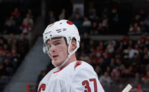 OTTAWA, ON – NOVEMBER 9: Andrei Svechnikov #37 of the Carolina Hurricanes skates against the Ottawa Senators at Canadian Tire Centre on November 9, 2019 in Ottawa, Ontario, Canada. (Photo by Andre Ringuette/NHLI via Getty Images)