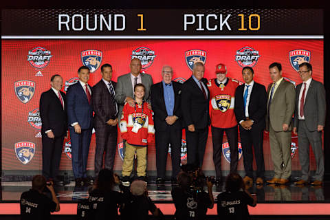 CHICAGO, IL – JUNE 23: The Florida Panthers select right wing Owen Tippett with the 10th pick in the first round of the 2017 NHL Draft on June 23, 2017, at the United Center in Chicago, IL. (Photo by Daniel Bartel/Icon Sportswire via Getty Images)