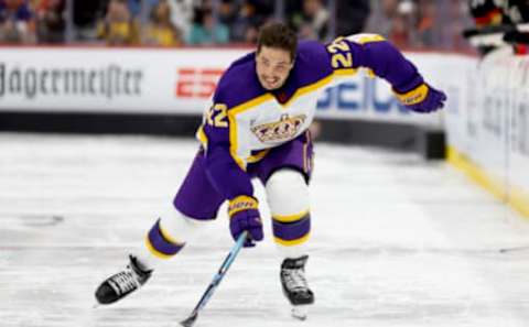 SUNRISE, FLORIDA – FEBRUARY 03: Kevin Fiala #22 of the Los Angeles Kings competes in the Upper Deck NHL Fastest Skater during the 2023 NHL All-Star Skills Competition at FLA Live Arena on February 03, 2023, in Sunrise, Florida. (Photo by Mike Ehrmann/Getty Images)