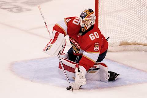 May 18, 2021; Sunrise, Florida, USA; Chris Driedger Mandatory Credit: Jasen Vinlove-USA TODAY Sports