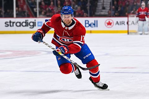 MONTREAL, QC – MARCH 23: Montreal Canadiens defenceman Brett Kulak (17) (Photo by David Kirouac/Icon Sportswire via Getty Images)