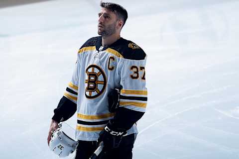 Patrice Bergeron #37 of the Boston Bruins. (Photo by Tim Nwachukwu/Getty Images)