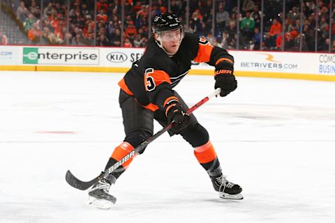 Philippe Myers #5 of the Philadelphia Flyers. (Photo by Mitchell Leff/Getty Images)