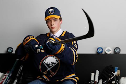 VANCOUVER, BRITISH COLUMBIA – JUNE 21: Ryan Johnson poses for a portrait after being selected thirty-first overall by the Buffalo Sabres during the first round of the 2019 NHL Draft at Rogers Arena on June 21, 2019 in Vancouver, Canada. (Photo by Kevin Light/Getty Images)