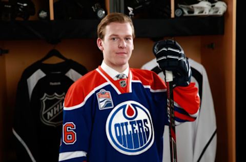 BUFFALO, NY – JUNE 25: Tyler Benson poses for a portrait after being selected 32nd overall by the Edmonton Oilers during the 2016 NHL Draft at First Niagara Center on June 25, 2016 in Buffalo, New York. (Photo by Jeff Vinnick/NHLI via Getty Images)