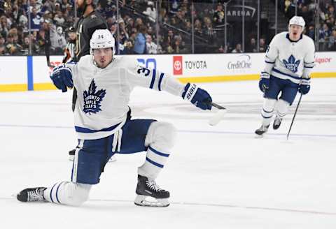 LAS VEGAS, NEVADA – FEBRUARY 14: Auston Matthews #34 of the Toronto Maple Leafs . (Photo by Ethan Miller/Getty Images)