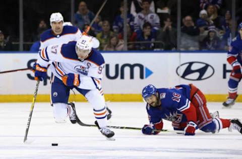 NEW YORK, NEW YORK – NOVEMBER 26: Connor McDavid #97 of the Edmonton Oilers skates against the New York Rangers at Madison Square Garden on November 26, 2022, in New York City. The Oilers defeated the Rangers 4-3. (Photo by Bruce Bennett/Getty Images)