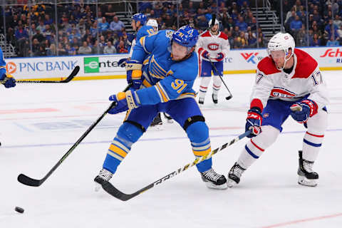 Vladimir Tarasenko #91 of the St. Louis Blues. (Photo by Dilip Vishwanat/Getty Images)