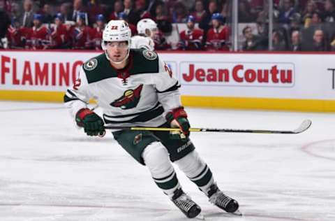 MONTREAL, QC – OCTOBER 17: Kevin Fiala #22 of the Minnesota Wild skates against the Montreal Canadiens during the second period at the Bell Centre on October 17, 2019, in Montreal, Canada. The Montreal Canadiens defeated the Minnesota Wild 4-0. (Photo by Minas Panagiotakis/Getty Images)