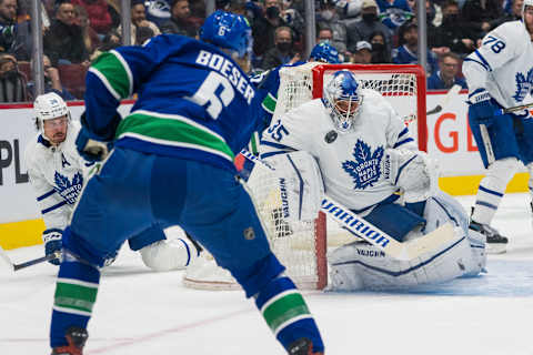 Feb 12, 2022; Vancouver, British Columbia, CAN; Brock Boeser. Mandatory Credit: Bob Frid-USA TODAY Sports