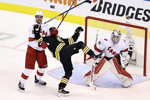 Dougie Hamilton #19 of the Carolina Hurricanes. (Photo by Elsa/Getty Images)