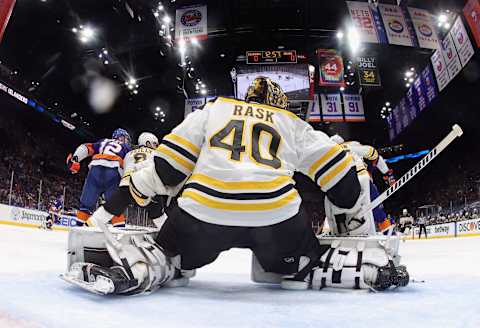 Tuukka Rask #40 of the Boston Bruins. (Photo by Bruce Bennett/Getty Images)