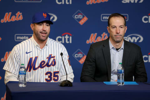 Billy Eppler at the signing of Justin Verlander. Brad Penner-USA TODAY Sports