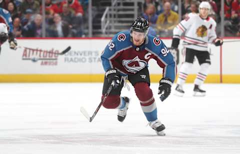 DENVER, CO – MARCH 30: Gabriel Landeskog #92 of the Colorado Avalanche skates against the Chicago Blackhawks at the Pepsi Center on March 30, 2018 in Denver, Colorado. The Avalanche defeated the Blackhawks 5-0. (Photo by Michael Martin/NHLI via Getty Images)