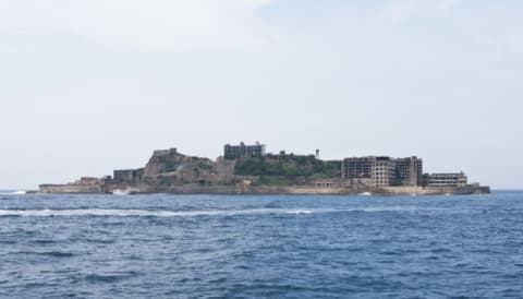 Hashima or “Battleship” Island in Japan.