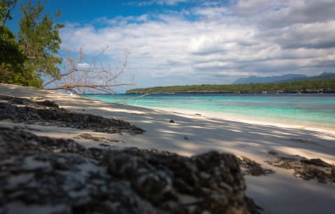 The beach on Jaco Island.