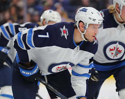 Dmitry Kulikov #7 of the Winnipeg Jets. (Photo by Timothy T Ludwig/Getty Images)