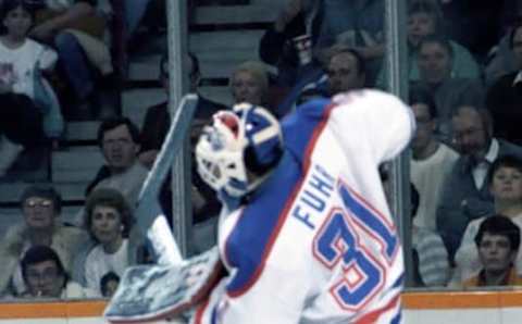 Grant Fuhr No. 31, Edmonton Oilers (Photo by Graig Abel/Getty Images)