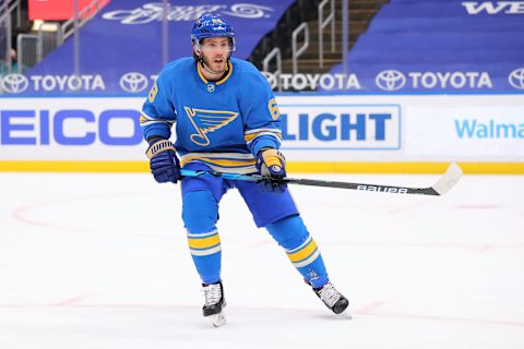 Mike Hoffman #68 of the St. Louis Blues. (Photo by Dilip Vishwanat/Getty Images)